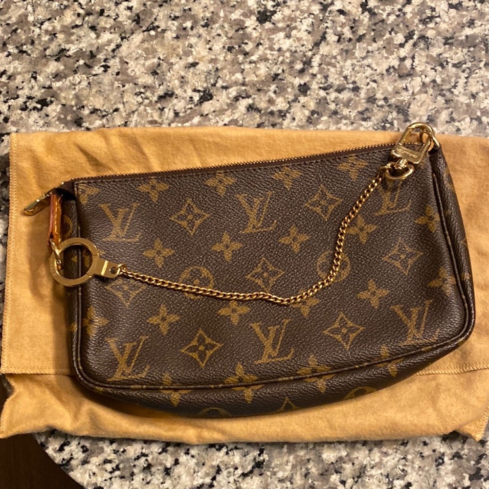 LOUIS VUITTON Monogram Pochette Accessories W/ Extender Key Ring Chain